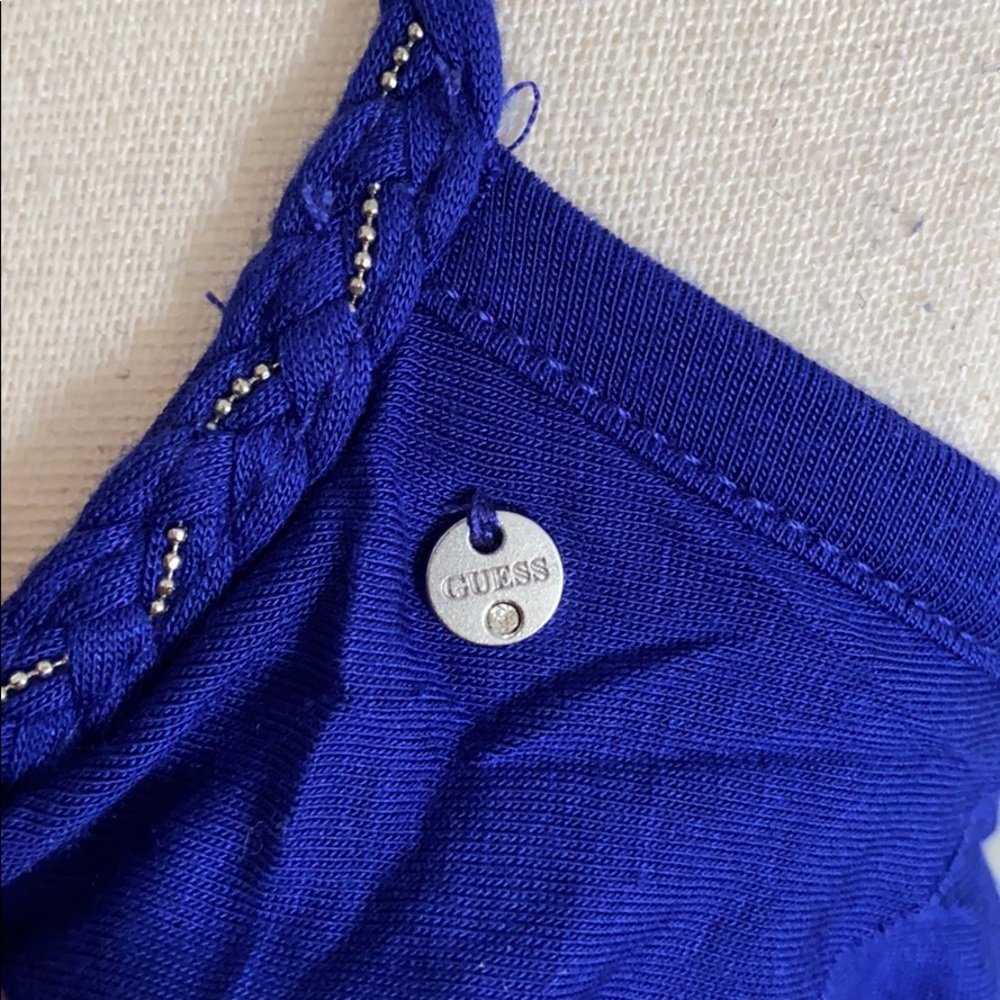 Blue Guess Ruffle Tank - Picture 4 of 6